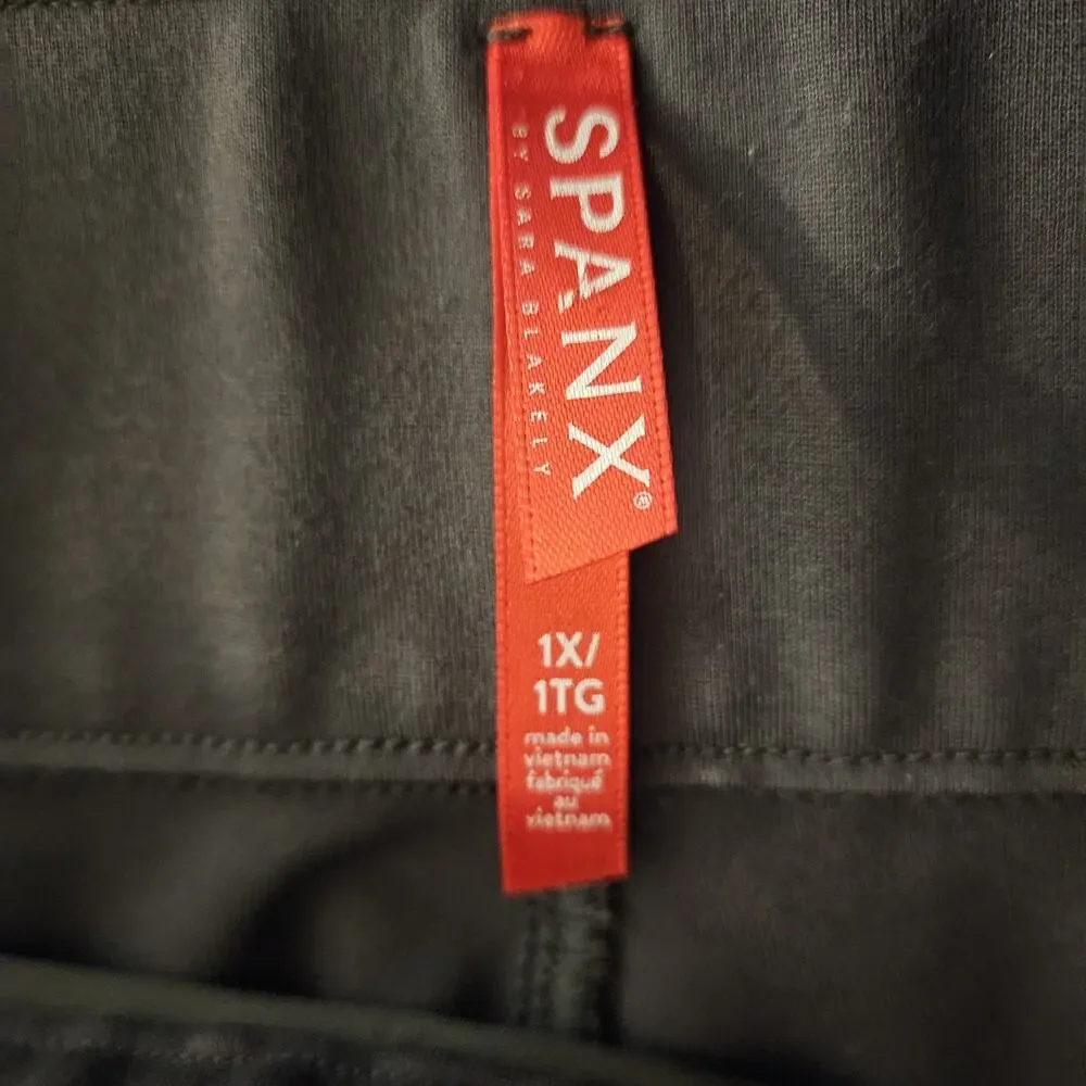 SPANX JEAN-ISH ANKLE Gray Pull On Shaping Stretch Denim Legging Jogging Sz 1X - Picture 5 of 6